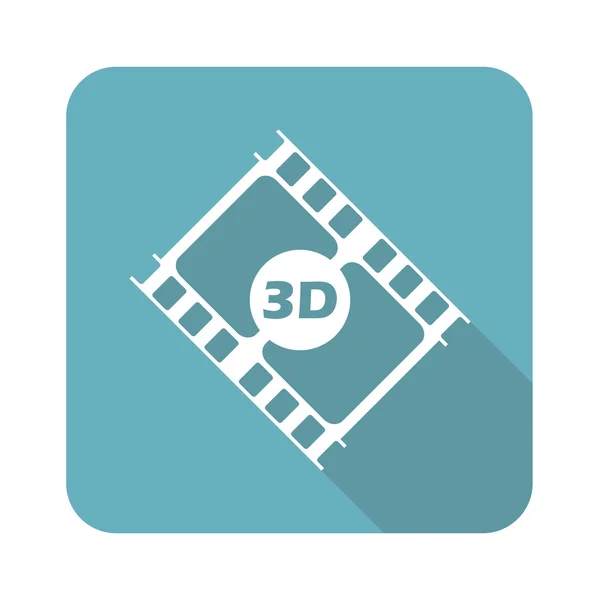 Icône de film 3D carré — Image vectorielle
