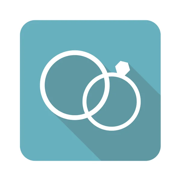 Icono de anillos de boda cuadrados — Vector de stock