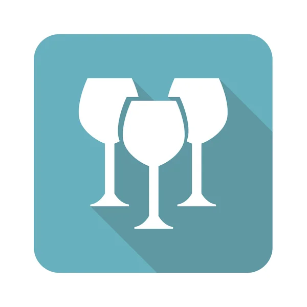 Icono de copa de vino cuadrado — Vector de stock