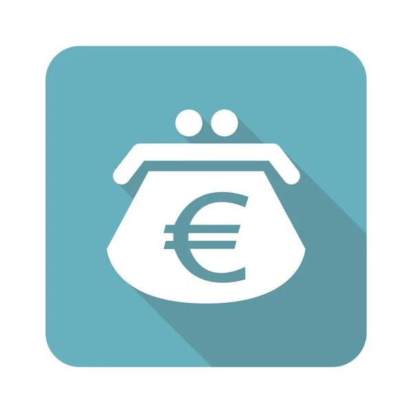 Icône porte-monnaie carré en euro — Image vectorielle