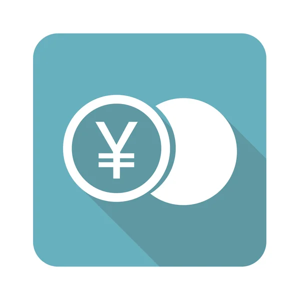 Fyrkantiga yen mynt ikonen — Stock vektor