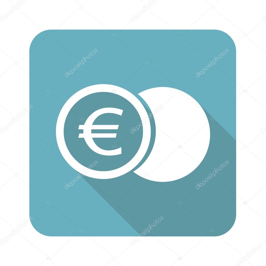 Square euro coin icon