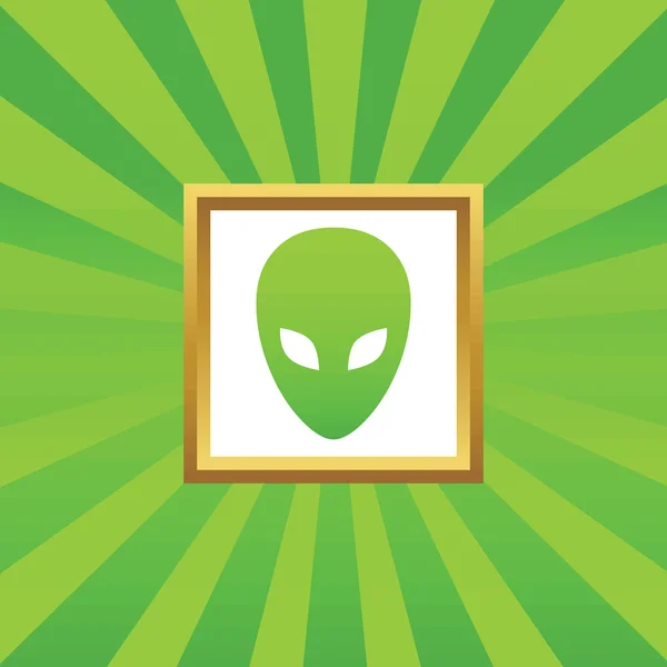 Alien picture icon — Stock Vector