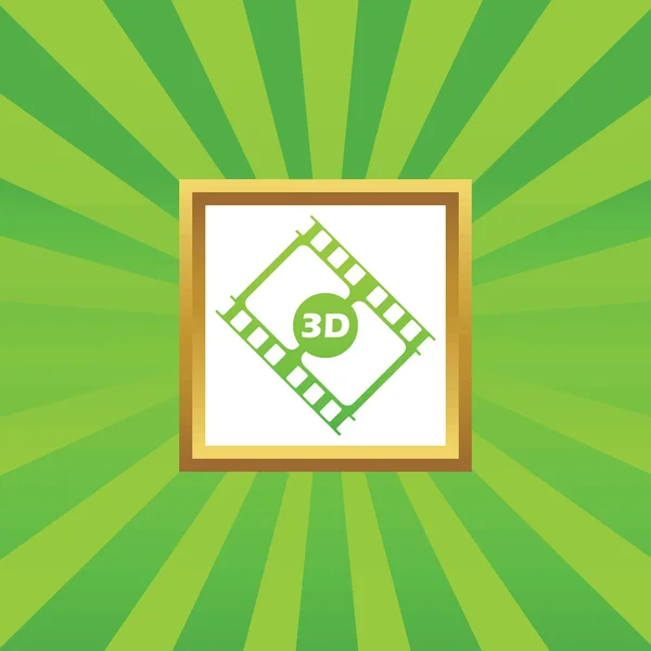 3D movie picture icon — Stock Vector