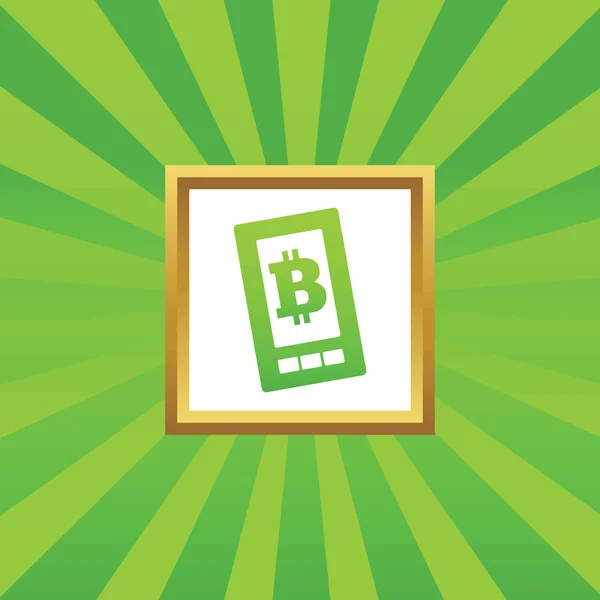 Bitcoin on screen picture icon — Stock Vector