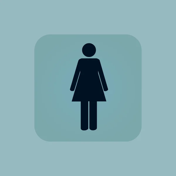 Bleke blauw vrouw pictogram — Stockvector