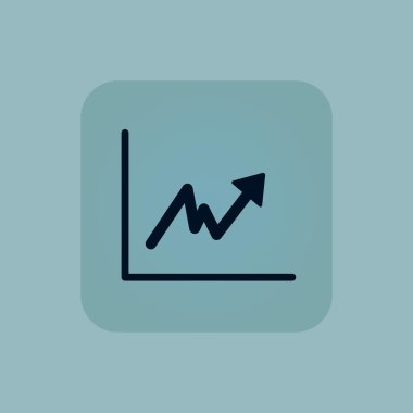 Soluk mavi yükselen grafik simge