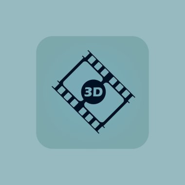 Soluk mavi 3d film simgesi