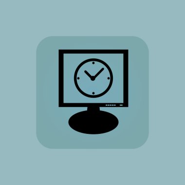Soluk mavi saat monitör simgesi