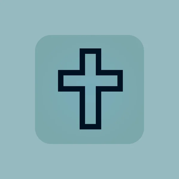 Icône croix chrétienne bleu pâle — Image vectorielle