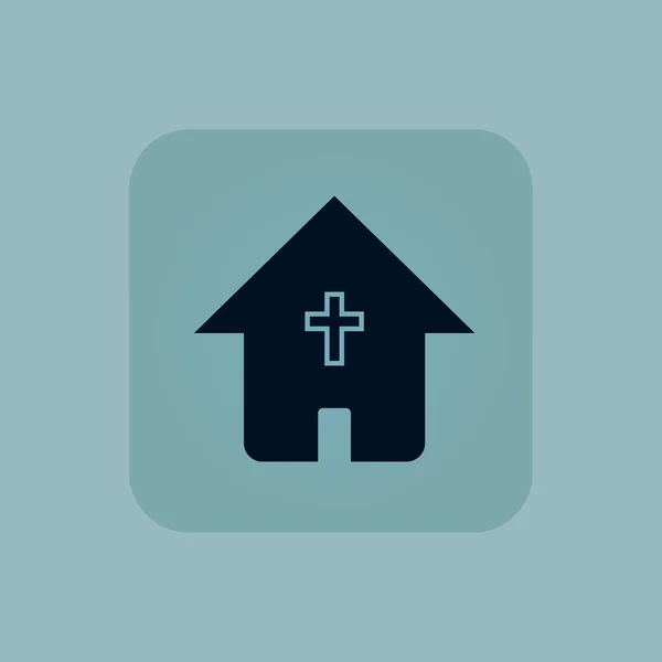 Pale blue christian house icon — Stock Vector