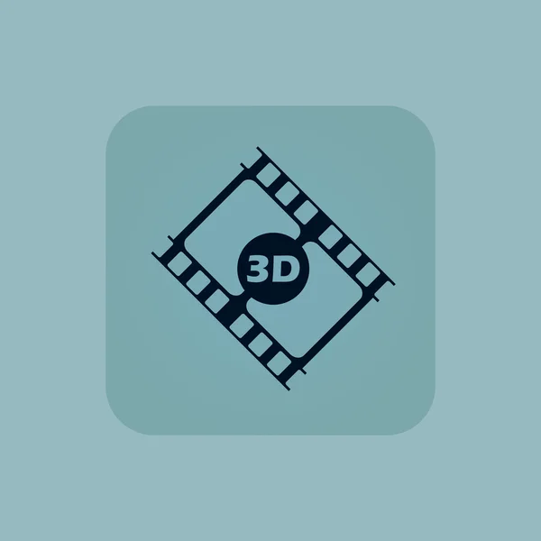 Icône de film 3D bleu pâle — Image vectorielle