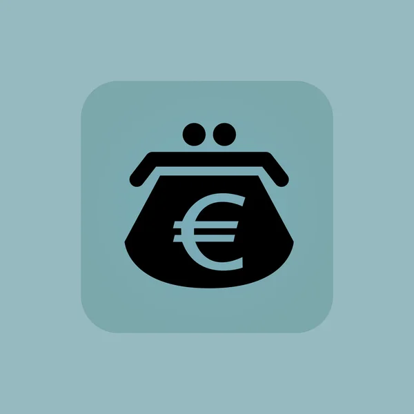 Bledě modrá ikona kabelku euro — Stockový vektor