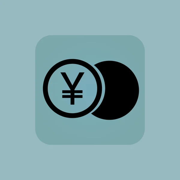 Pale blue yen coin icon — Stock Vector