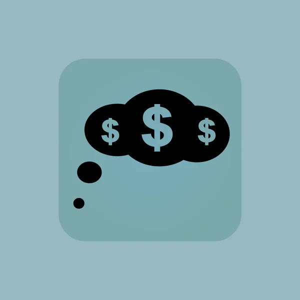 Pale blue dollar thought icon — Stock Vector