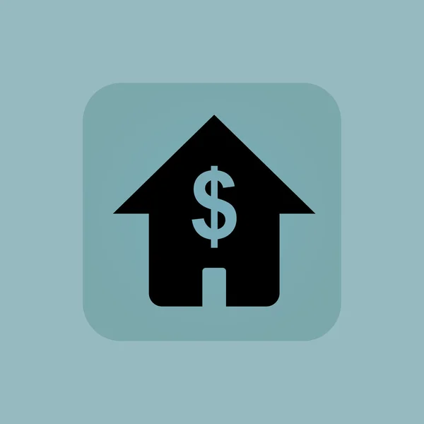 Pale blue dollar house icon — Stock Vector