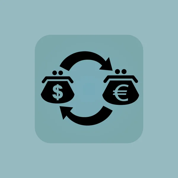 Pálido dólar azul-euro icono de cambio — Vector de stock