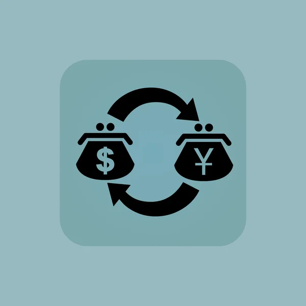 Pale blue dollar-yen exchange icon — Stock Vector