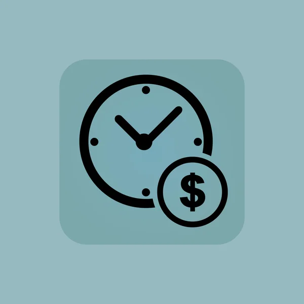 Pale blue time money icon — Stock Vector