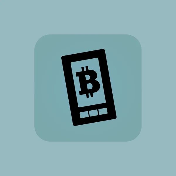 Bledě modré bitcoin obrazovky ikona — Stockový vektor