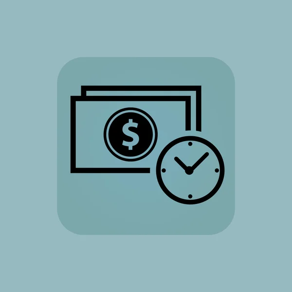 Icono de tiempo azul pálido dólar — Vector de stock