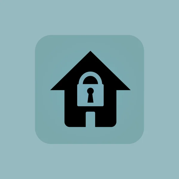 Pale blue locked house icon — Stock Vector