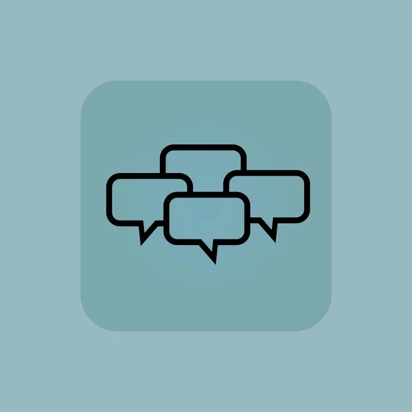 Pale blue chat conference icon — Stock Vector