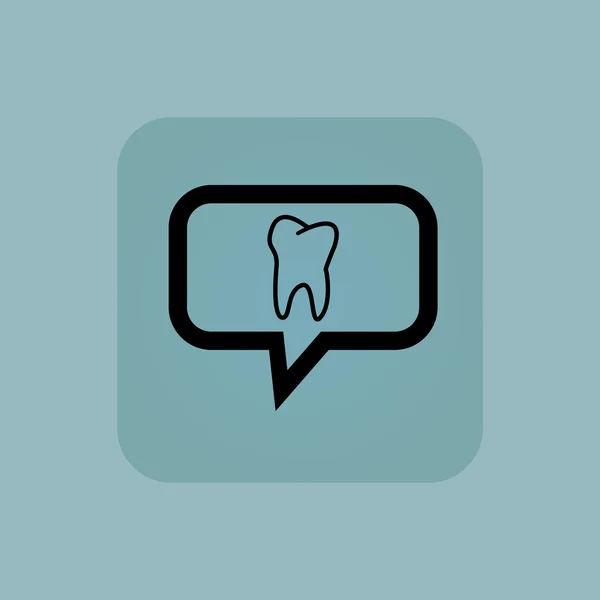 Pale blue tooth message icon — Stock Vector