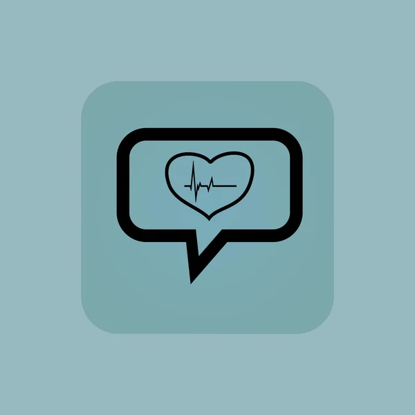 Pale blue cardiology message icon — Stock Vector