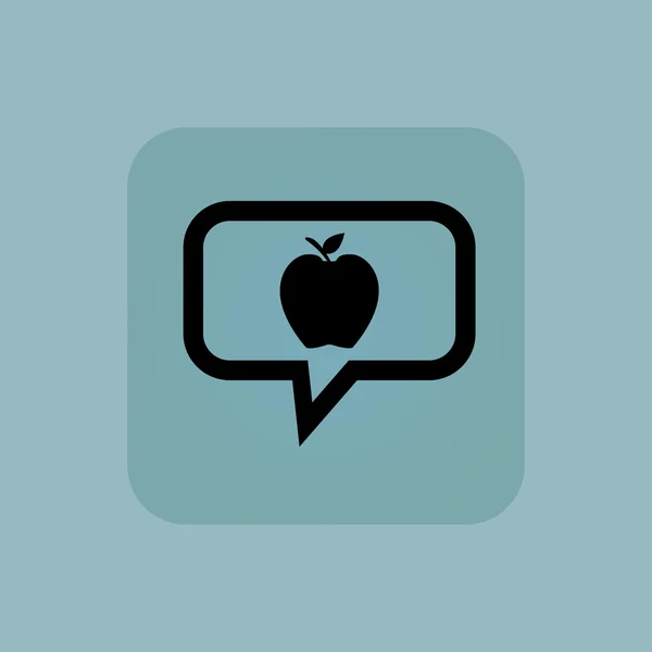 Ícone de mensagem de maçã azul pálido — Vetor de Stock
