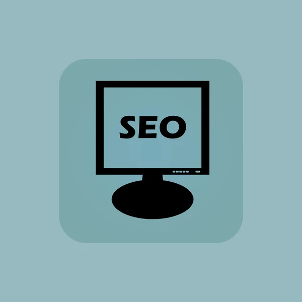 Icona del monitor SEO blu pallido — Vettoriale Stock