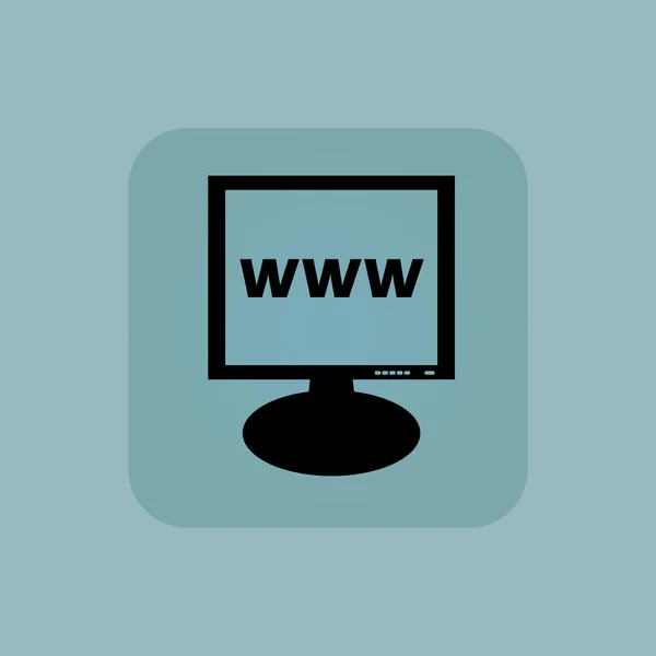 Ícone de monitor WWW azul pálido — Vetor de Stock
