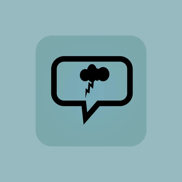 Pale blue thunderstorm message icon — Stock Vector