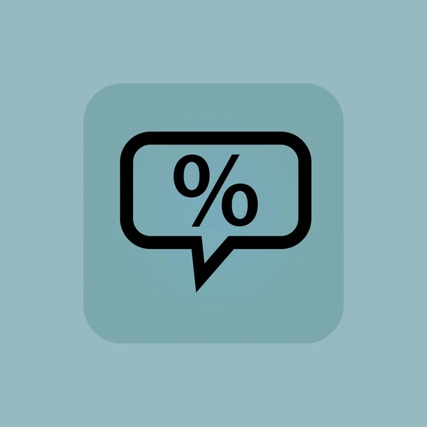 Ícone de mensagem azul pálido por cento — Vetor de Stock