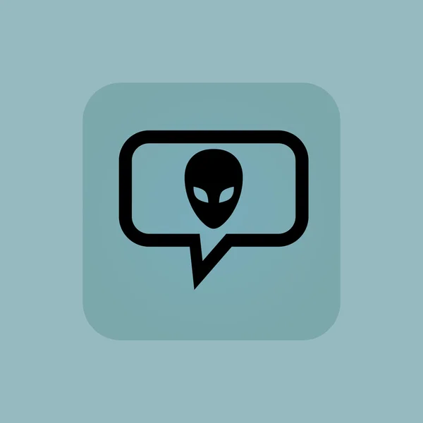 Pale blue alien message icon — Stock Vector