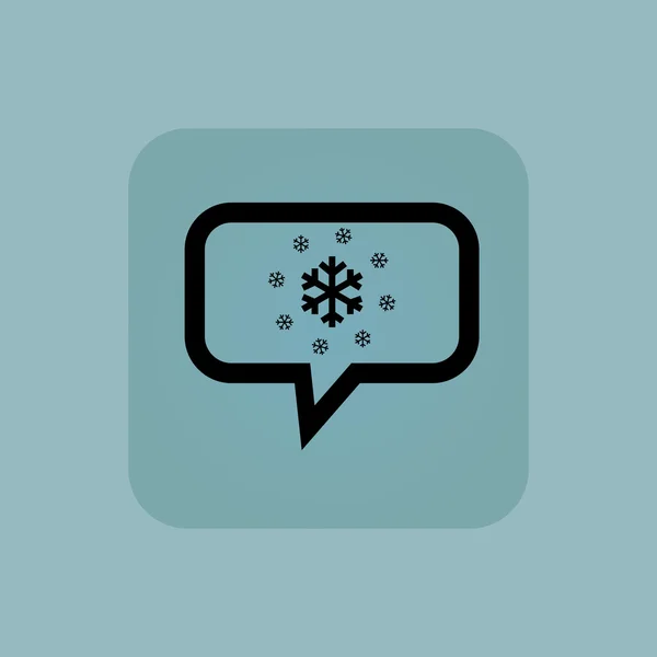 Pale blue snow message icon — Stock Vector