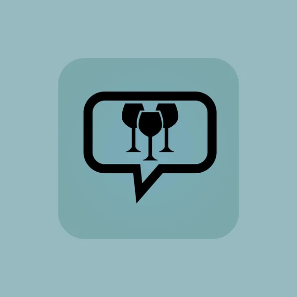 Pale blue wine glass message — Stock Vector