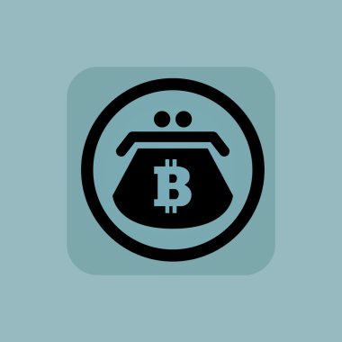 Soluk mavi bitcoin çanta işareti