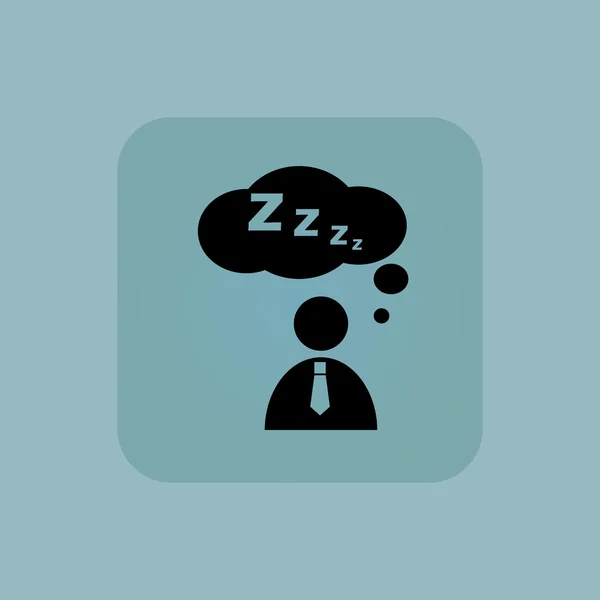 Pale blue sleeping person icon — Stock Vector