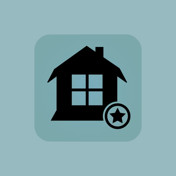 Pálido icono de la casa favorita azul — Vector de stock