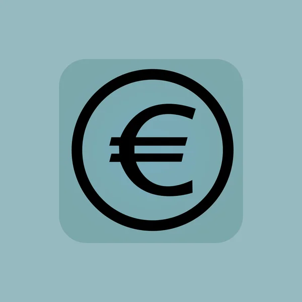 Signo de euro azul pálido — Vector de stock