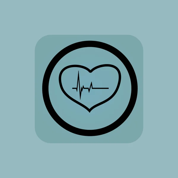 Pale blue cardiology sign — Stock Vector