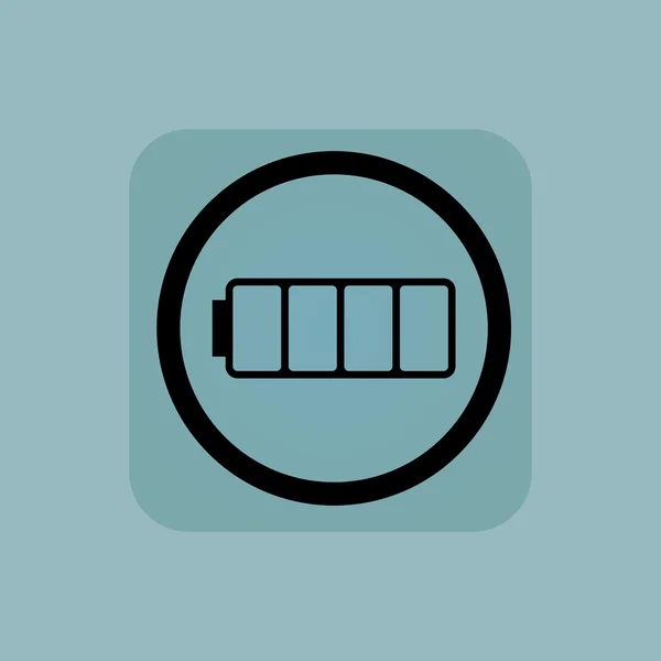 Bleke blauw lege batterij teken — Stockvector