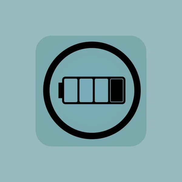 Bleke blauw batterij teken — Stockvector