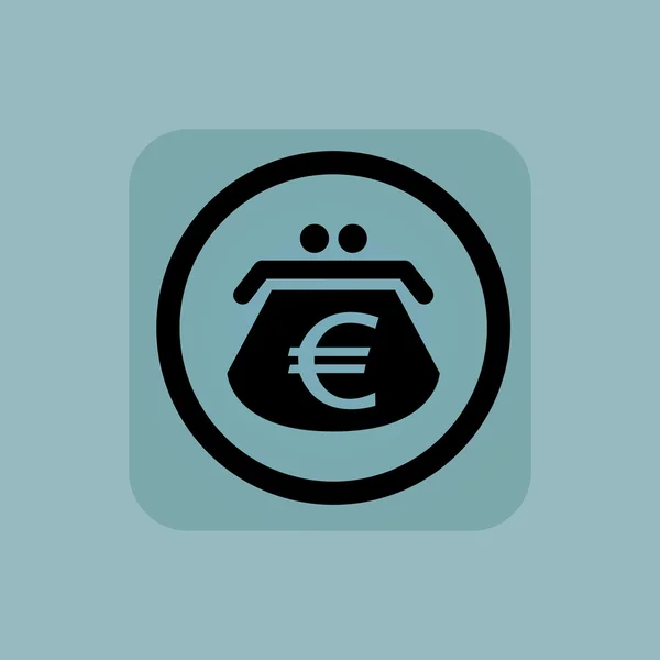 Bledě modrá košelkovými znak euro — Stockový vektor