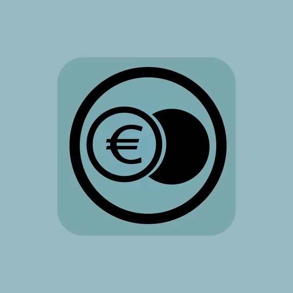 Blado niebieski euro moneta znak — Wektor stockowy