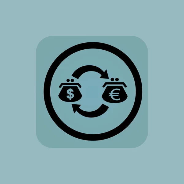 Signo de cambio de dólar azul pálido-euro — Vector de stock