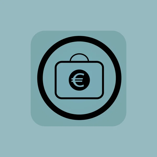 Sinal de saco de euro azul pálido — Vetor de Stock