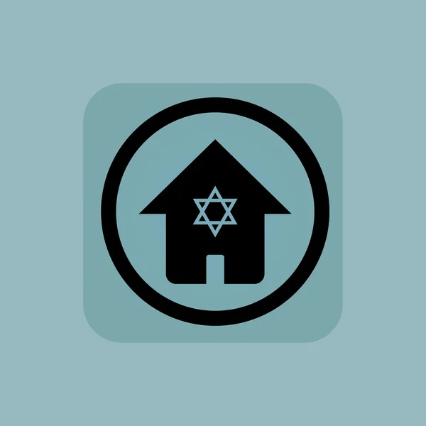 Pale blue jewish house sign — Stock Vector