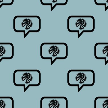 Soluk mavi pizza mesaj desen